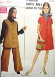 5394 1969 MATERNITY JUMPDRESS,TOP, WIDE PANTS PATTERN 14